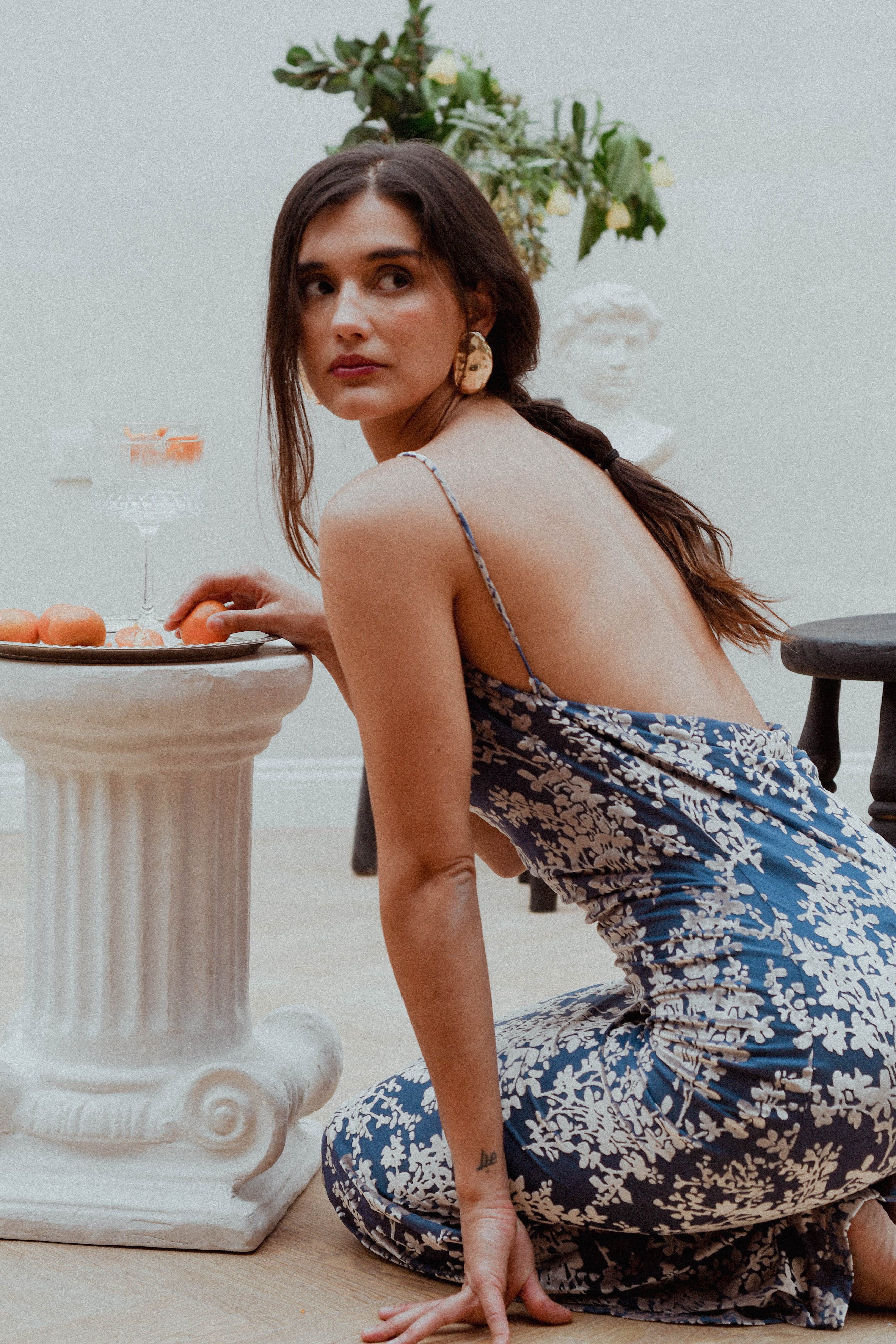 Vestido Noelia Azul Petroleo