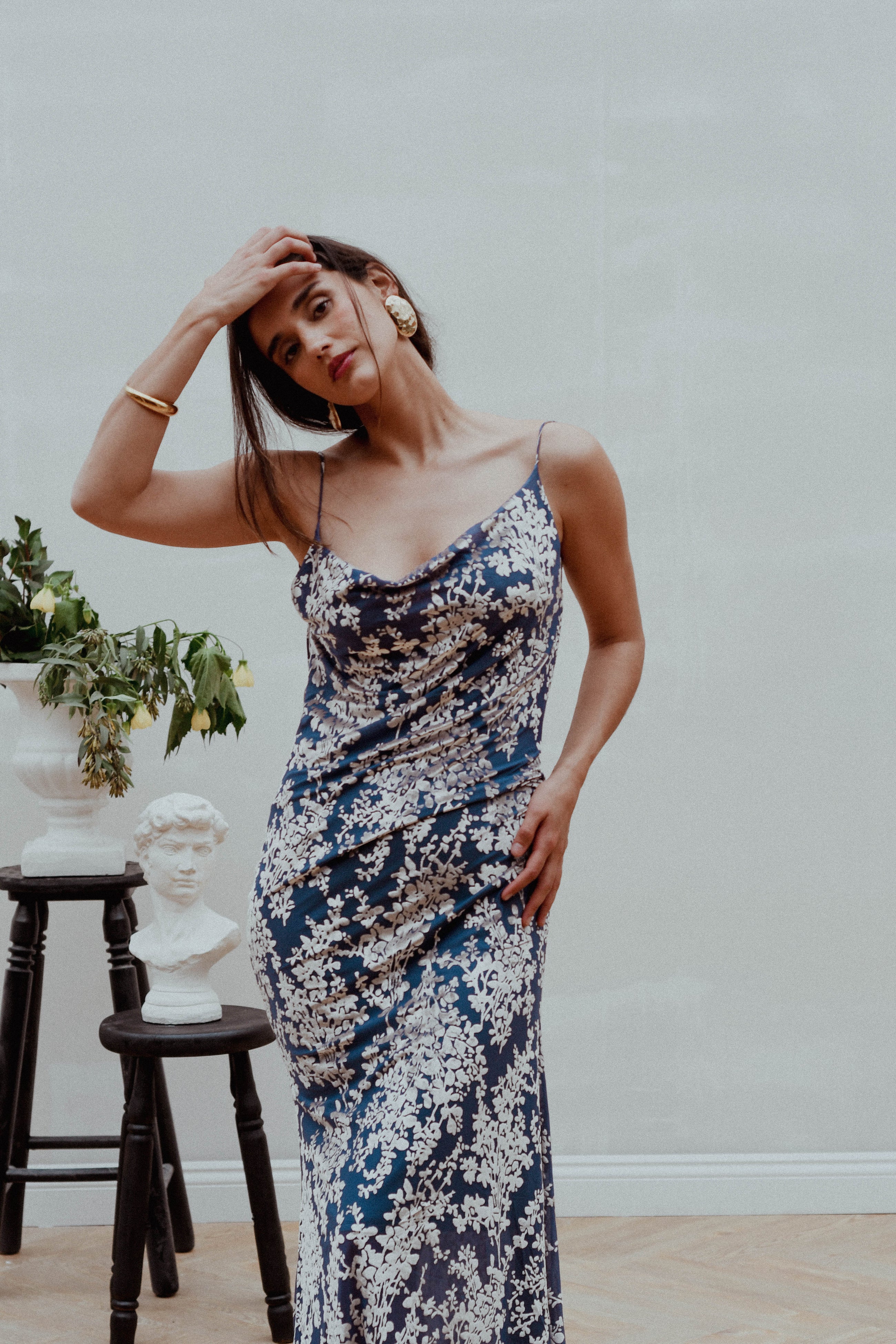 Vestido Noelia Azul Petroleo