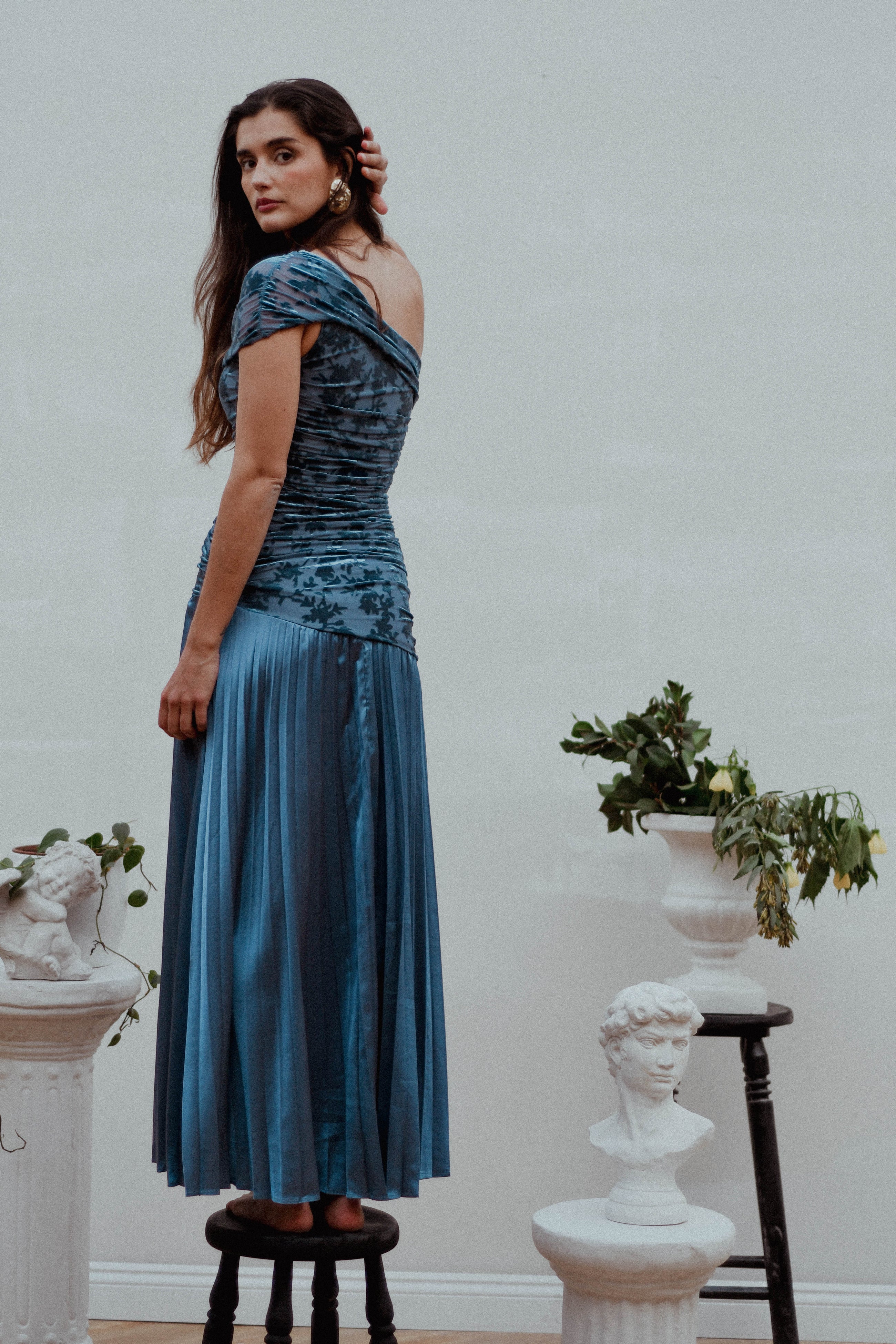 Vestido Paula Azul Petroleo