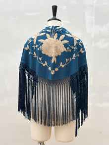 Mantón Sevillano Azul Marino
