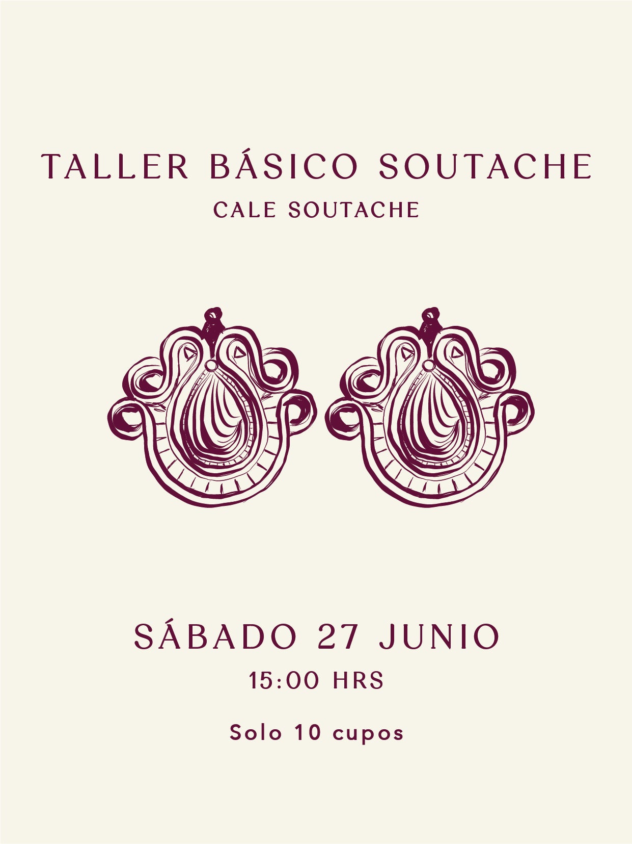 Taller Básico Soutache - Cale Soutache - Sábado 27 de Junio