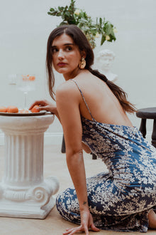 Vestido Noelia Azul Petroleo