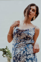 Vestido Noelia Azul Petroleo