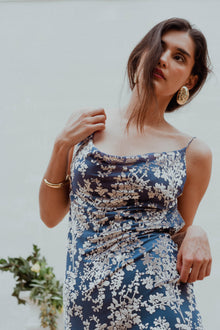 Vestido Noelia Azul Petroleo