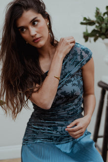 Vestido Paula Azul Petroleo