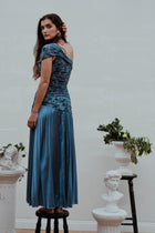 Vestido Paula Azul Petroleo