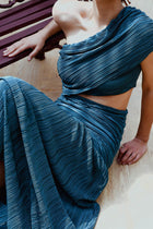 Vestido Plisado Turquesa
