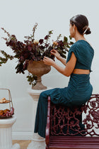 Vestido Plisado Turquesa