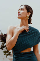 Vestido Plisado Turquesa