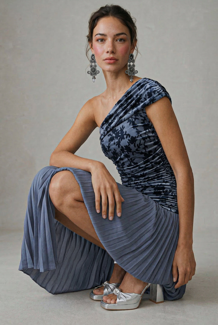 Vestido Paula Azul Petroleo