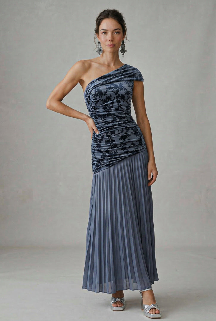 Vestido Paula Azul Petroleo