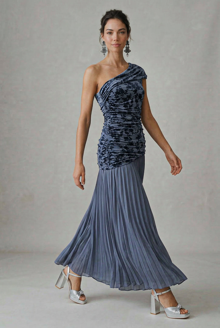 Vestido Paula Azul Petroleo