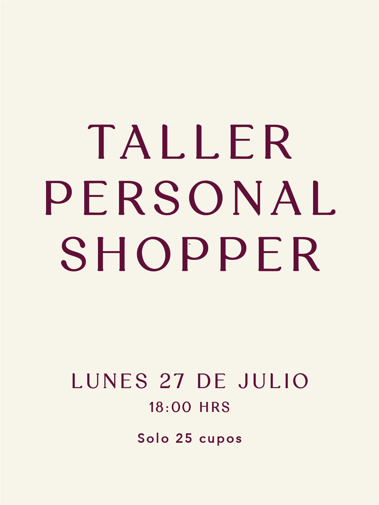 Taller Personal Shopper - Gratis