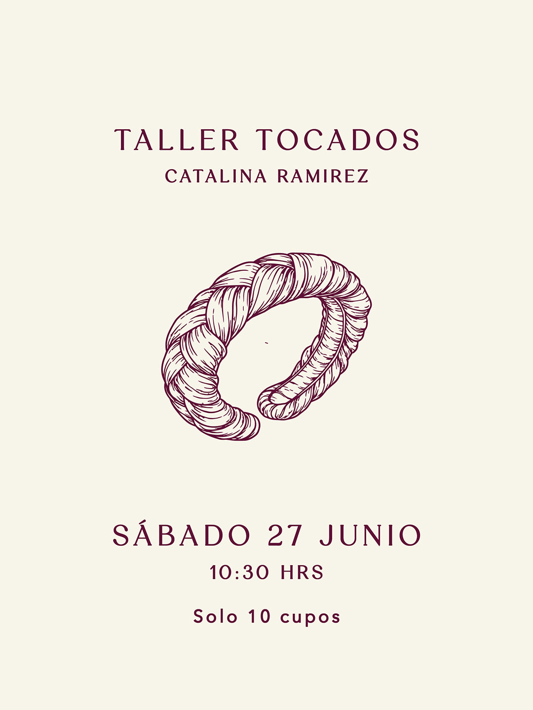 Taller Tocados - Catalina Ramirez - Sábado 27 de Junio