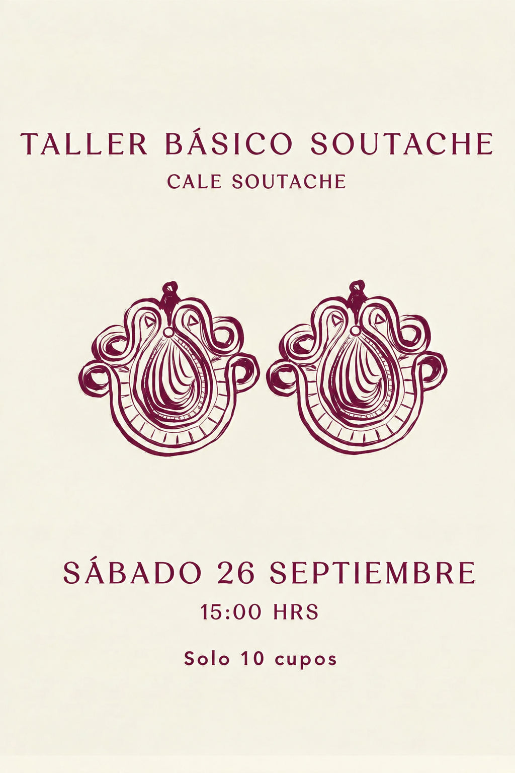 Taller Básico Soutache - Cale Soutache - Sábado 26 Septiembre