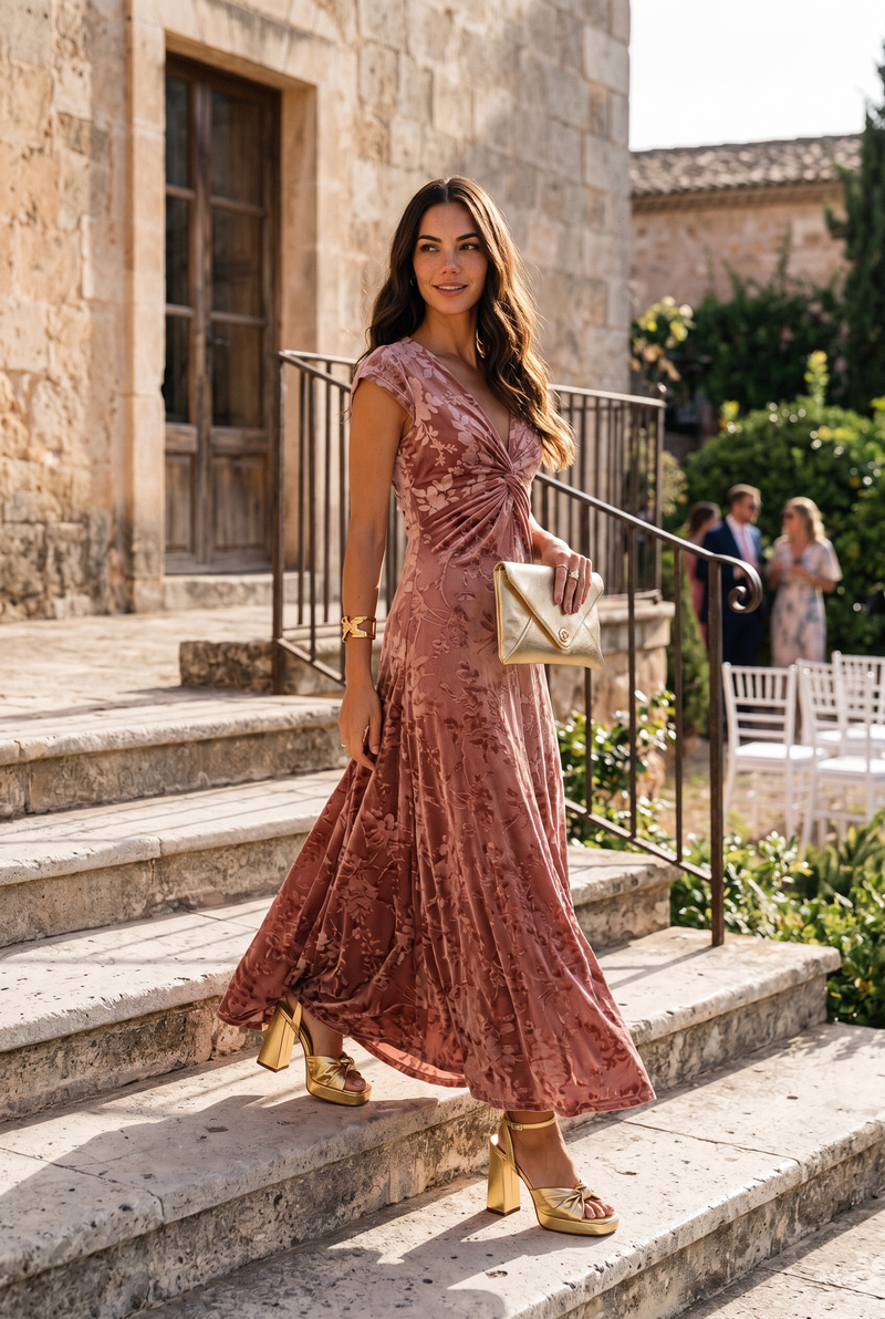 Vestido Sara Rosa Antiguo